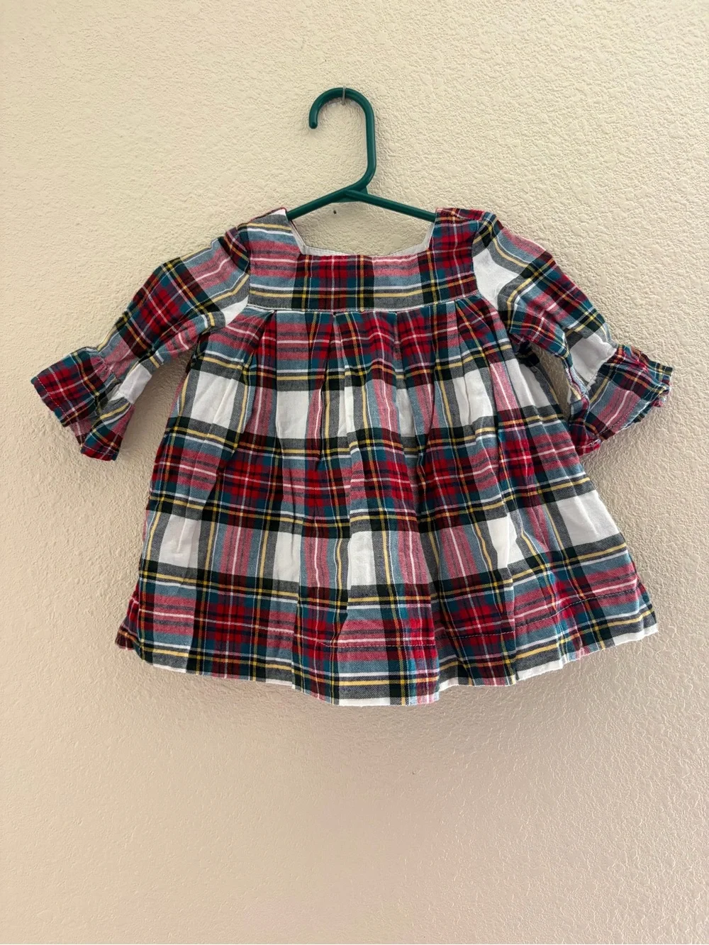 GAP Red Green White Plaid Baby Dress-Style Top